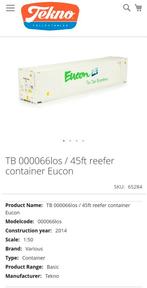 GEZOCHT: Eucon container reefer 45ft, Ophalen of Verzenden, Bus of Vrachtwagen
