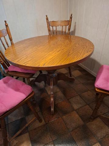 Vintage Eiken Eethoek met Ronde Tafel beschikbaar voor biedingen