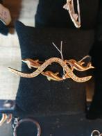 Gouden Dolfijnen Broche - Nieuw, Sieraden, Tassen en Uiterlijk, 4 tot 7 cm, Nieuw, Ophalen of Verzenden, Goud
