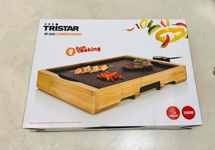 Tristar BP-2642 Bamboo Grill, Witgoed en Apparatuur, Grillplaten, Nieuw, Tafelgrill, Verzenden