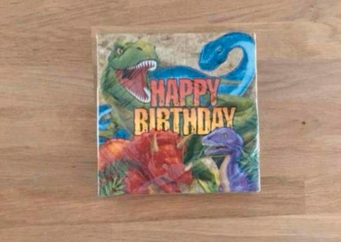 Servetten Dino - dinosaurus | verjaardag - kinderfeestje, Hobby en Vrije tijd, Feestartikelen, Nieuw, Feestartikel, Verjaardag