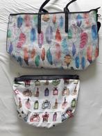 Shopper met opdruk van veren en make-up tas, Ophalen of Verzenden, Nieuw, Wit, Shopper