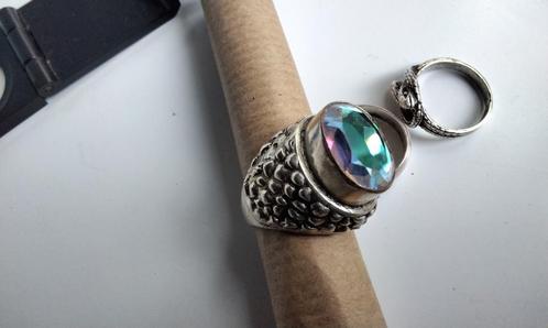 antieke ring Topaas Echte Steen Ring gefacetteerde mystic, Sieraden, Tassen en Uiterlijk, Ringen, Zo goed als nieuw, Heer, 20 of groter