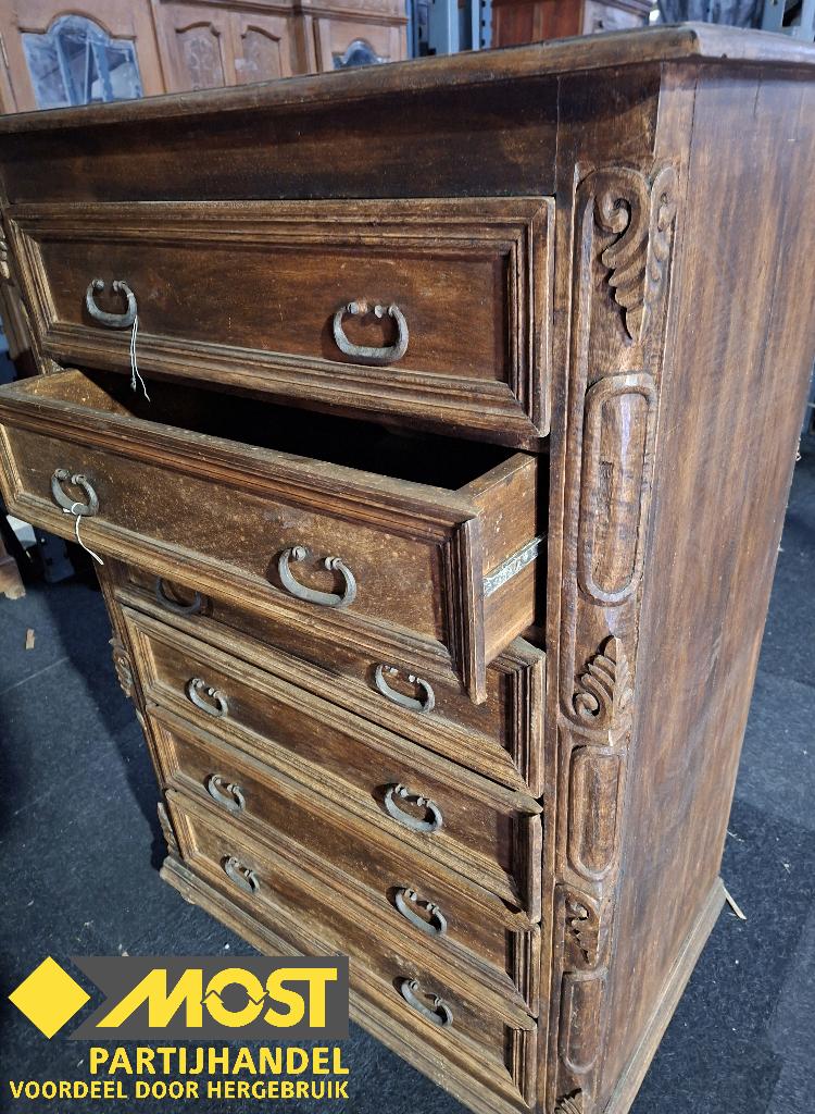 Mooie Koloniale ladekast, Huis en Inrichting, Ophalen, 50 tot 100 cm, Zo goed als nieuw, 3 of 4 laden