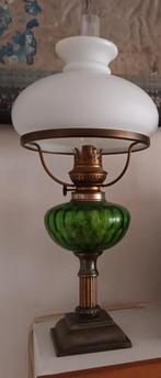 Olielamp groen glas, Antiek en Kunst, Ophalen