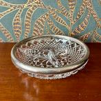 Vintage kristallen schaal met zilveren rand, Antiek en Kunst, Antiek | Glas en Kristal, Ophalen of Verzenden