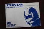 Honda VF700c Magna 1986 motorcycle owner's manual VF 700 c, Motoren, Handleidingen en Instructieboekjes, Ophalen of Verzenden