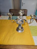 Zware,  5 armige verzilverde kandelaar, Antiek en Kunst, Ophalen of Verzenden