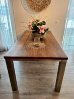 Eettafel met rvs onderstel notenhout 180 x90x76 cm, Huis en Inrichting, Tafels | Eettafels, Ophalen, 200 cm of meer, 50 tot 100 cm