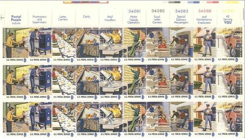 Postzegels Amerika: 1973 8c Postal Service Employees, Postzegels en Munten, Postzegels | Amerika, Postfris, Noord-Amerika, Ophalen of Verzenden
