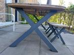 X poten onderstel voor tuintafel en tuinbankjes, Tuin en Terras, Tuintafels, Ophalen, Gebruikt, Rechthoekig, Hout