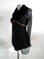 Neoma zwarte top met echt konijnen bont, medium NIEUW, Kleding | Dames, Maat 38/40 (M), Zwart, Nieuw, Ophalen of Verzenden