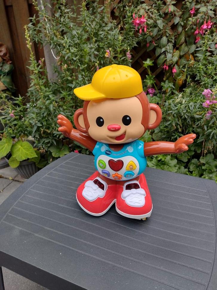 VTech Swing & Speel Aap, Kinderen en Baby's, Speelgoed | Babyspeelgoed, Gebruikt, Overige typen, Met licht, Met geluid, Met wieltjes