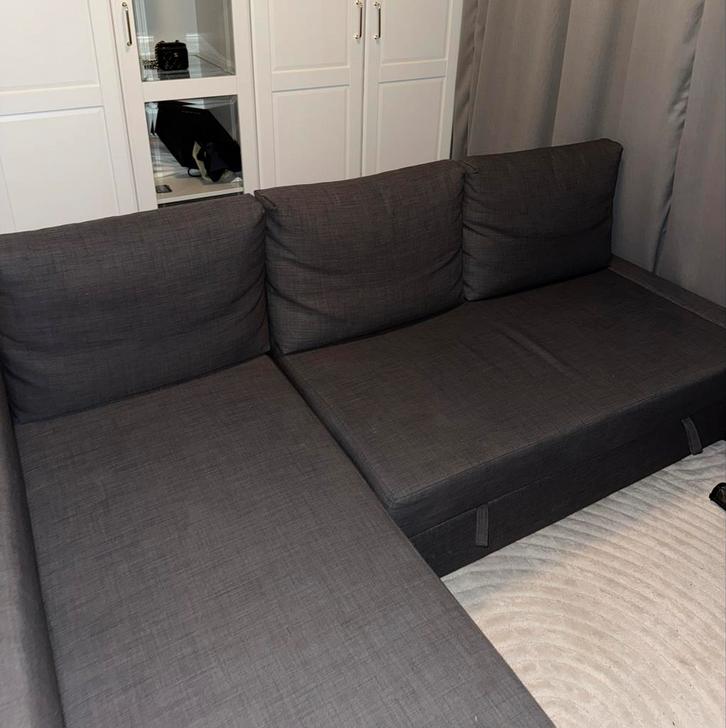 FRIHETEN ikea slaapbank grijs, Huis en Inrichting, Slaapkamer | Slaapbanken, Gebruikt, Overige maten, Tweepersoons, Grijs, Ophalen