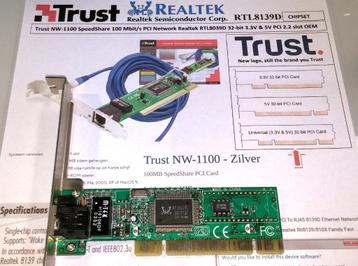 Trust Speedshare NW-1100 RTL8139D 10-100Mb Netwerkkaart PCI beschikbaar voor biedingen