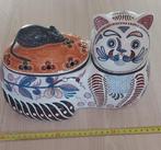 Kat met muis van keramiek, uienpot, Antiek en Kunst, Antiek | Keramiek en Aardewerk, Ophalen of Verzenden