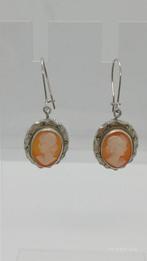 Zilveren Vintage Cameo Oorbellen Markasiet, Sieraden, Tassen en Uiterlijk, Oorbellen, Ophalen of Verzenden