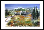 # Ella Fort # Kleurrijke Unieke Litho " La vie du berger ", Ophalen of Verzenden