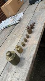Diverse zeer oude gestempelde gewichten messing en koper, Ophalen of Verzenden