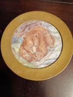 Wandbord Keramiek met messing rand ,, Ophalen of Verzenden