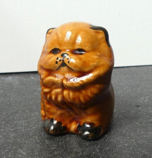 Vintage hondenbeeldje Chow Chow beeldje bruin Chinees, Verzamelen, Beelden en Beeldjes, Gebruikt, Dier, Ophalen of Verzenden
