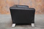 ZGANieuw zwarte leren Rolf Benz 322 design bank, Huis en Inrichting, Rolf benz, Rolf benz, Design, 150 tot 200 cm