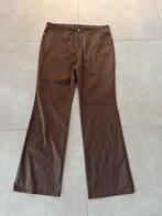 Frank Walder Bruine Broek met Glans - Maat 42, Kleding | Dames, Broeken en Pantalons, Bruin, Verzenden, Maat 42/44 (L), Zo goed als nieuw