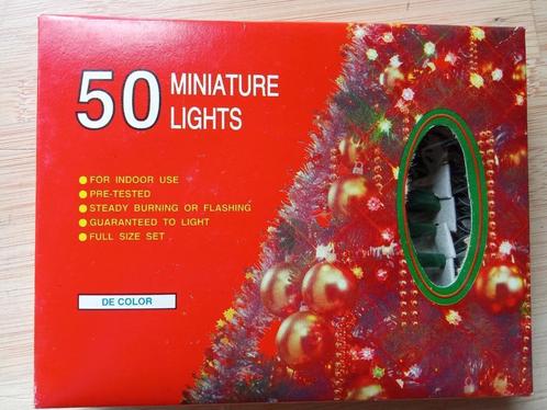 Vintage Kerstverlichting 50 lampjes kleur, Diversen, Kerst, Nieuw, Ophalen of Verzenden