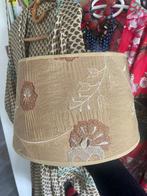 Vintage gouden brokaat geborduurd bloem lampenkap kapje boho, Huis en Inrichting, Bruin, Rond, Ophalen of Verzenden, Zo goed als nieuw
