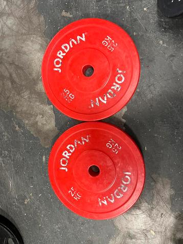 2 x 2,5 kg jordan Olympische halter schijven gewichten beschikbaar voor biedingen