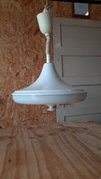 Retro vintage design witte hanglamp, Space age,  trek pendel, Kunststof, Gebruikt, Ophalen of Verzenden, Minder dan 50 cm