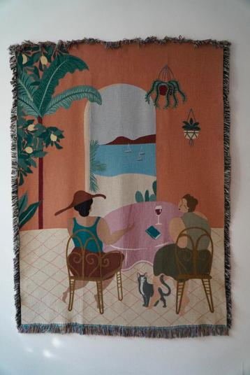 Wandkleed 'Palm Breeze Brunch' - 137cm x 183cm (100% katoen) beschikbaar voor biedingen