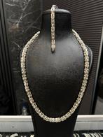 Zilveren Koningsketting Set - XXL Formaat 80 cm ketting, Ophalen of Verzenden, Nieuw, Goud, Zilver