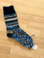 Handgebreide wollen sokken blauw/creme streep 40/41 nieuw, Sokken en Kniesokken, Blauw, Nieuw, Ophalen of Verzenden