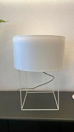 Tafellamp Lewit. Wit frame en wit katoenen kap, Wit, Rond, Ophalen of Verzenden, Zo goed als nieuw