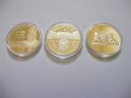 3 Penningen Koningshuis zilver Wilhelmina Juliana Beatrix, Ophalen of Verzenden, Zilver, Nederland