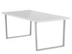 Witte Hoogglans Eettafel, Huis en Inrichting, Tafels | Eettafels, Kunststof, 100 tot 150 cm, Zo goed als nieuw, Vier personen