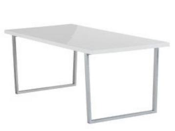 Witte Hoogglans Eettafel beschikbaar voor biedingen