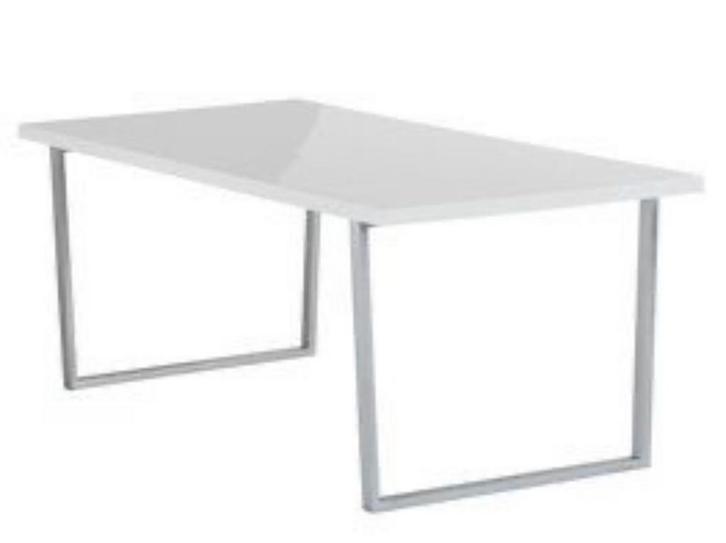 Witte Hoogglans Eettafel, Huis en Inrichting, Tafels | Eettafels, Zo goed als nieuw, 50 tot 100 cm, 100 tot 150 cm, Vier personen