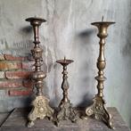 Oude koperen kerkkandelaar brocante kandelaar *Etage3*, Huis en Inrichting, Gebruikt, ., Ophalen of Verzenden, .