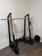 Tunturi Gym Set (Squat Rack + Barbell +Gewichten)., Sport en Fitness, Ophalen, Zo goed als nieuw