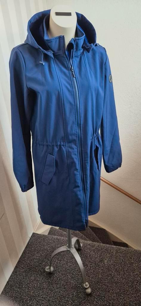 Blauwe dames jas regenjas - Yest Outerwear maat 38, Caravans en Kamperen, Regenkleding, Zo goed als nieuw, Regenjas, Ophalen of Verzenden