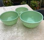 Set 3  vintage Fire-King Jadeite Swirl schalen U.S.A groen, Huis en Inrichting, Keuken | Servies, Ophalen of Verzenden, Overige stijlen