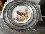 Tinnen Bord Hert - Vintage Decoratie, Ophalen of Verzenden