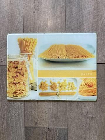 Glazen snijplank met pasta-afbeeldingen (40 x 30 cm) beschikbaar voor biedingen
