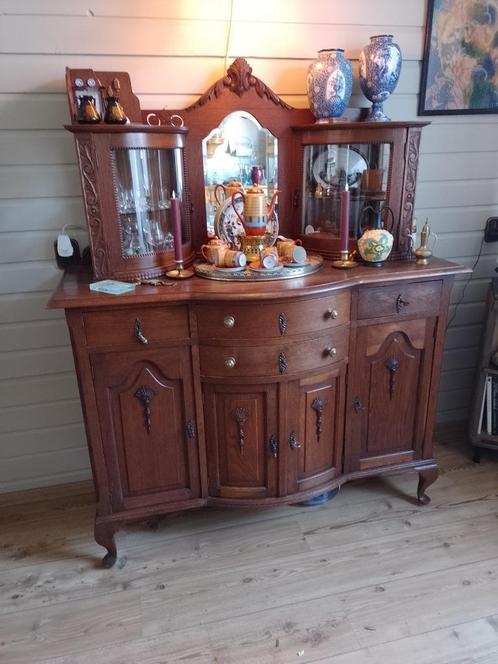 oma buffetkasje met vitrines, Huis en Inrichting, Kasten | Buffetkasten, Gebruikt, 150 tot 200 cm, 100 tot 150 cm, 50 tot 75 cm