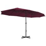 Parasol met aluminium paal 460x270 cm bordeauxrood, Nieuw, Kantelbaar, Zweefparasol, Ophalen of Verzenden