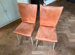 2 eetkamerstoelen Label Orea ontwerp Gerard van den Berg, Huis en Inrichting, Stoelen, Ophalen, Gebruikt, Twee, Bruin