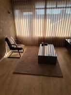 Stijlvolle salontafel met smoke glas - 130x70 cm, Huis en Inrichting, Tafels | Salontafels, Gebruikt, 100 tot 150 cm, Glas, Minder dan 50 cm