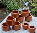 16 Kleine potjes,  vogeldrink of voerbakjes konijn cavia, Rond, Zo goed als nieuw, Minder dan 40 cm, Terracotta